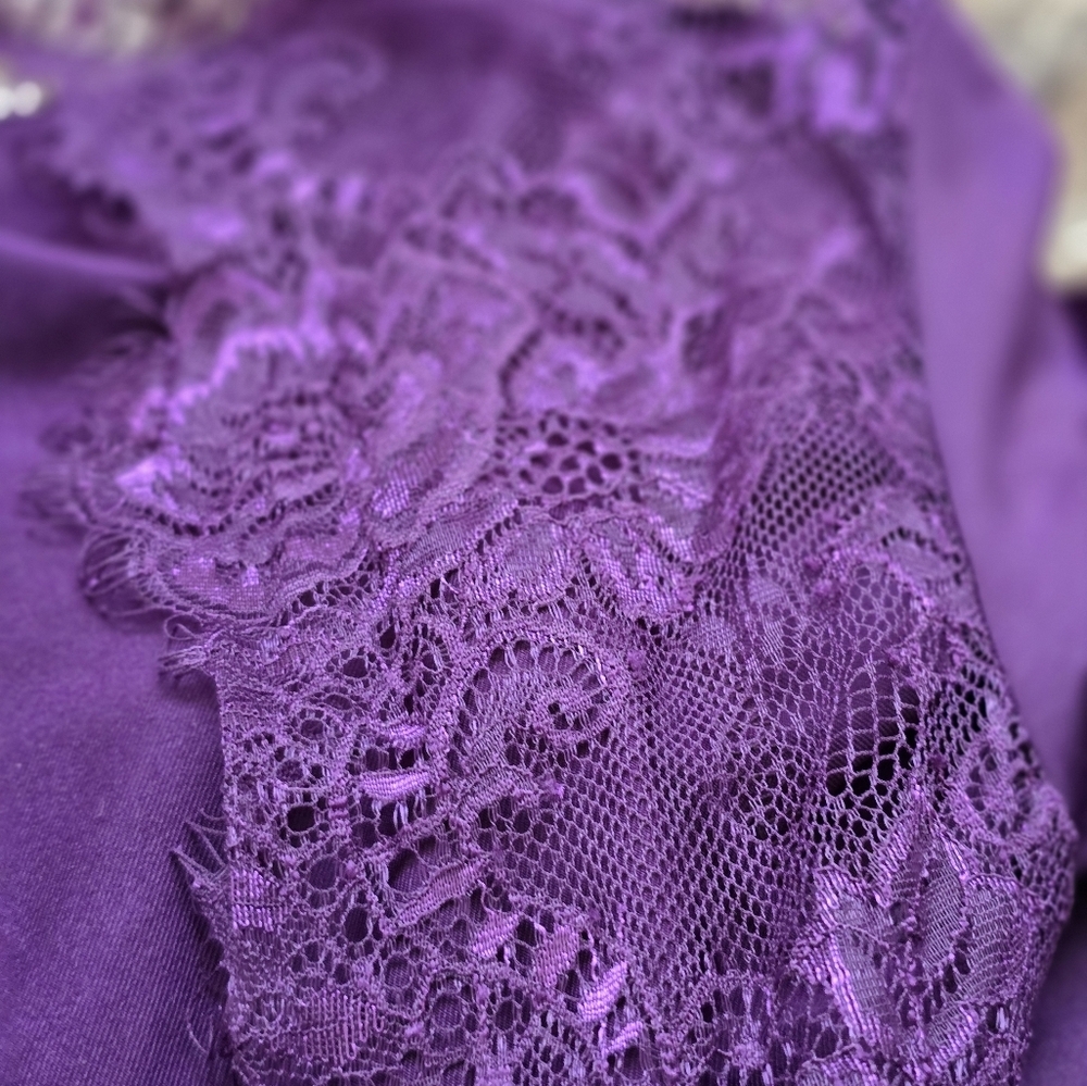 Shein Purple long sleeved Bodysuit teddy size L - Picture 3 of 4